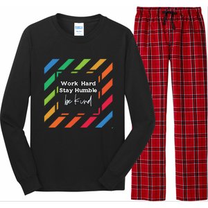 Inspirational Work Hard Stay Humble Quote Motivational Gift Long Sleeve Pajama Set