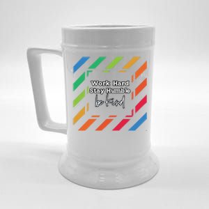 Inspirational Work Hard Stay Humble Quote Motivational Gift Beer Stein