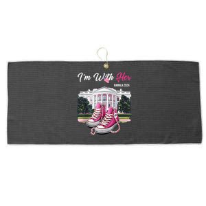 IM With Her Kamala 2024 Chucks And Pearls Madam President Large Microfiber Waffle Golf Towel