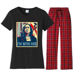 IM With Her Kamala Vote For 2024 President Kamala Harris Women's Flannel Pajama Set