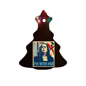 IM With Her Kamala Vote For 2024 President Kamala Harris Ceramic Tree Ornament