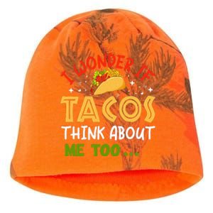 I Wonder If Tacos Think About Me Too Funny Taco Kati - Camo Knit Beanie