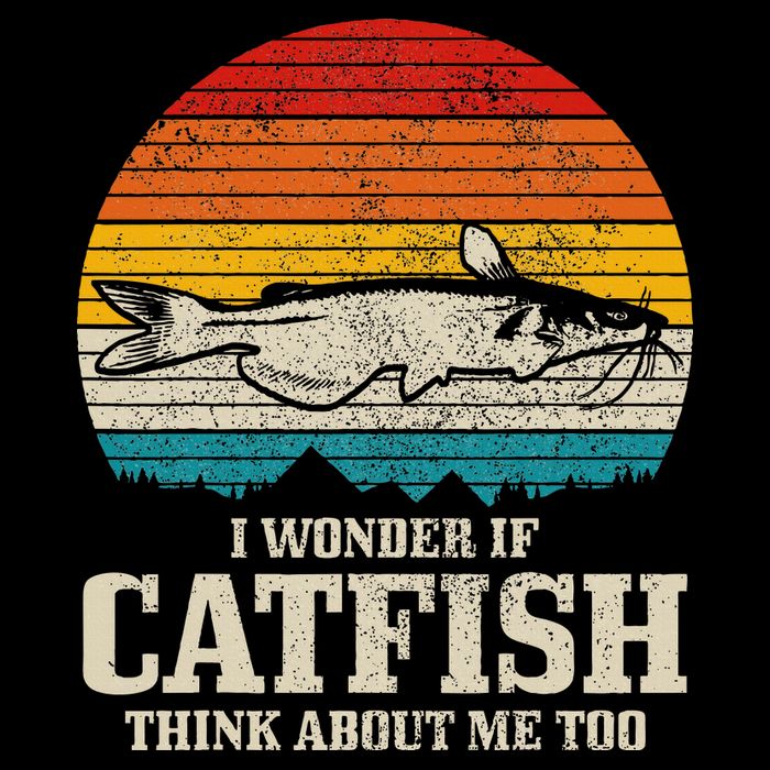 I Wonder If Catfish Think About Me Vintage Funny Catfishing Backpack