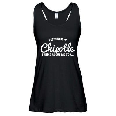 I Wonder If Chipotle Thinks About Me Too Ladies Essential Flowy Tank
