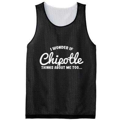 I Wonder If Chipotle Thinks About Me Too Mesh Reversible Basketball Jersey Tank