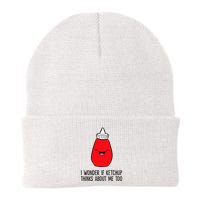 I Wonder If K.E.T.C.H.U.P Thinks About Me Too Funny Knit Cap Winter Beanie