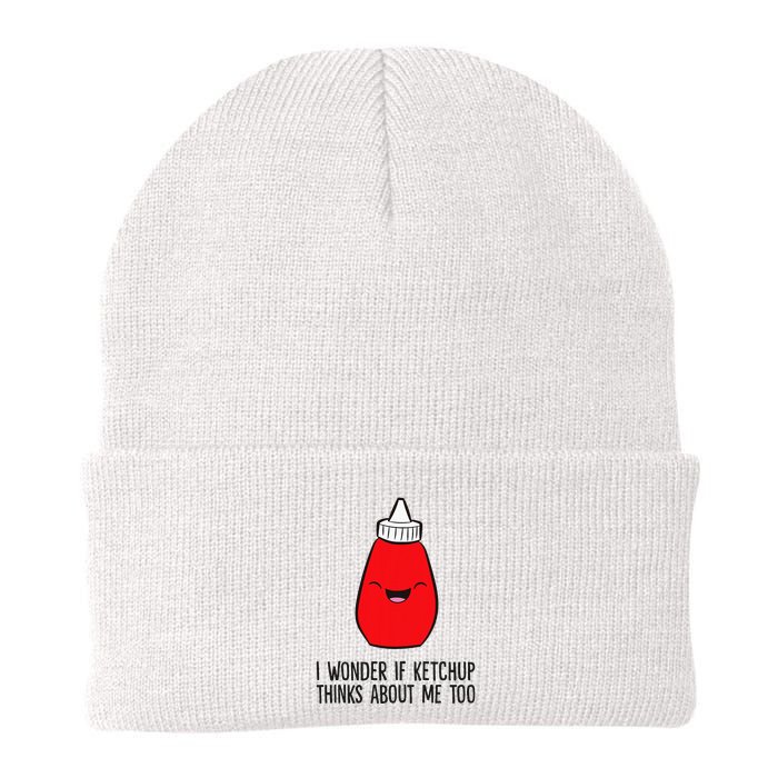 I Wonder If K.E.T.C.H.U.P Thinks About Me Too Funny Knit Cap Winter Beanie