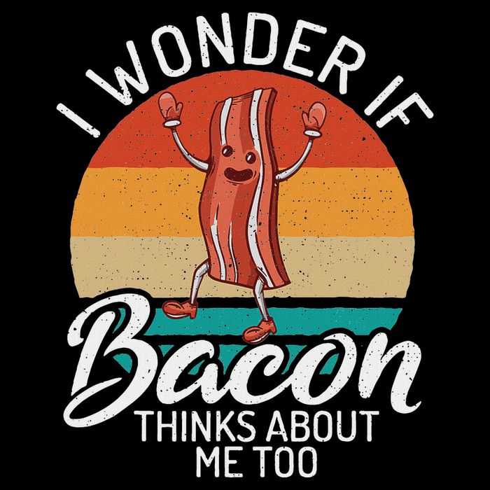 I Wonder If Bacon Thinks About Me Too Bacon Lover Kids T-Shirt