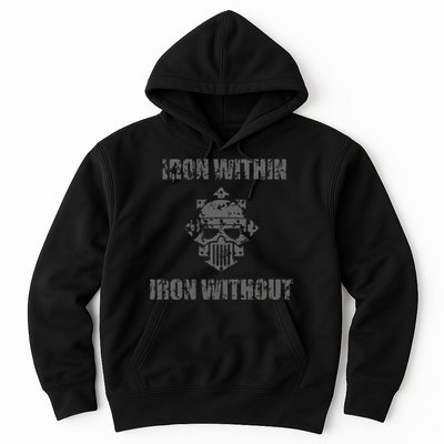 Iron Within Iron Without Marines Helmet Distresses Hoodie