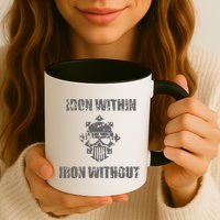 Iron Within Iron Without Marines Helmet Distresses Mug