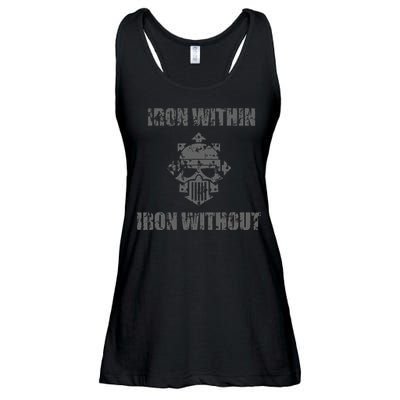 Iron Within Iron Without Marines Helmet Distresses Ladies Essential Flowy Tank