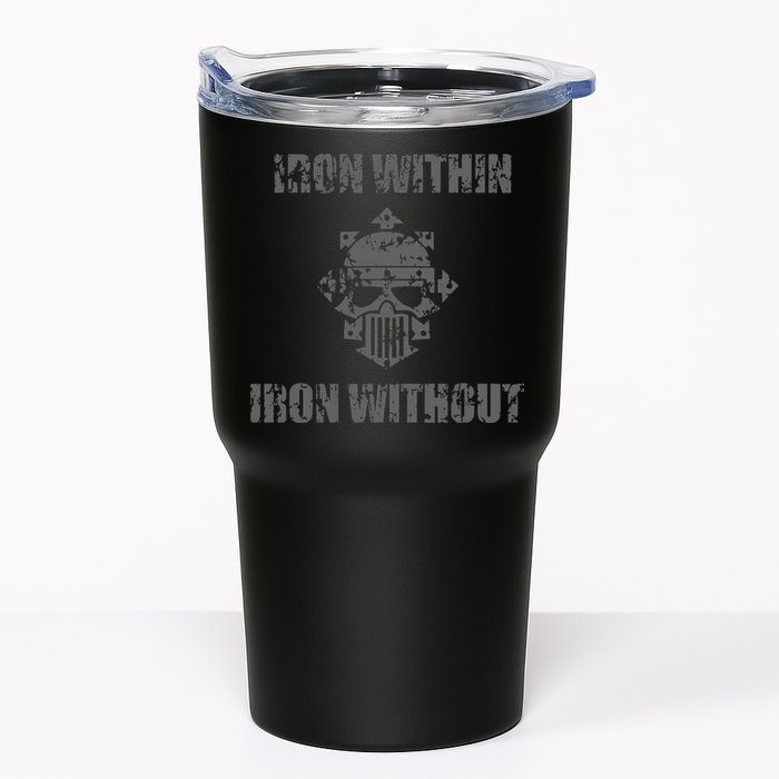 Iron Within Iron Without Marines Helmet Distresses Tumbler