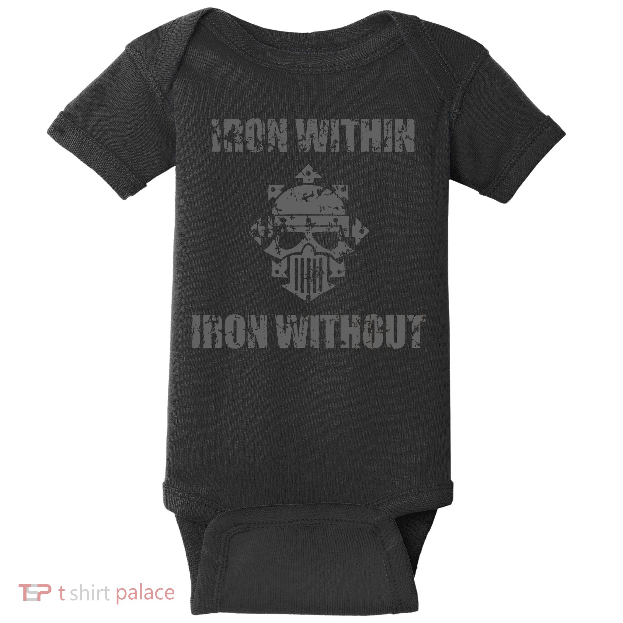 Iron Within Iron Without Marines Helmet Distresses Baby Bodysuit