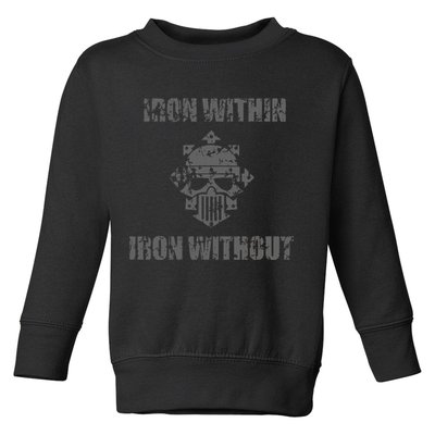 Iron Within Iron Without Marines Helmet Distresses Toddler Sweatshirt