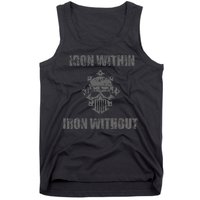 Iron Within Iron Without Marines Helmet Distresses Tank Top