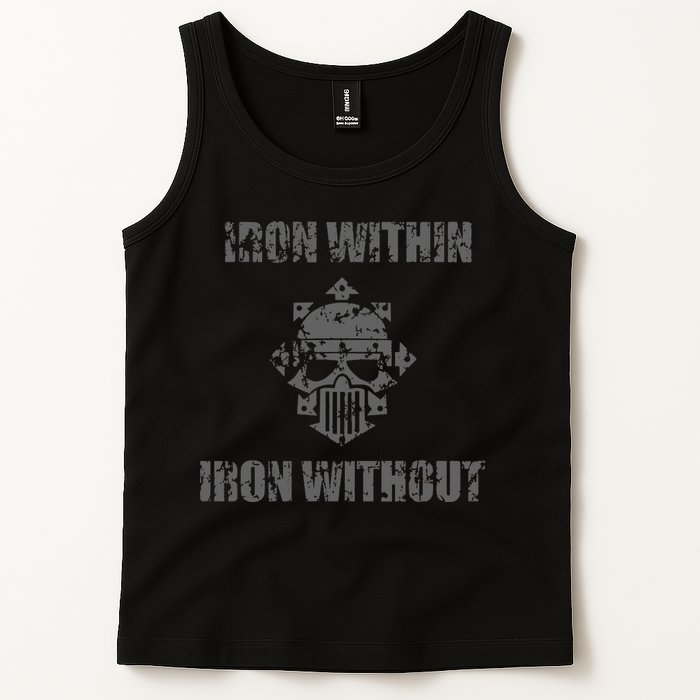 Iron Within Iron Without Marines Helmet Distresses Tank Top