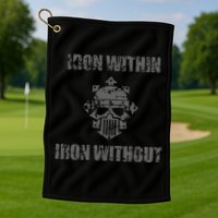 Iron Within Iron Without Marines Helmet Distresses Golf Towel