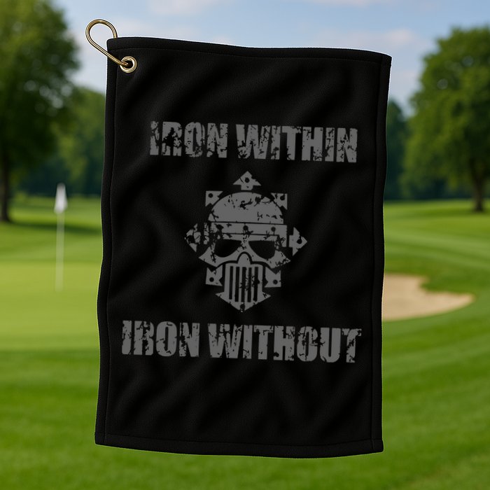 Iron Within Iron Without Marines Helmet Distresses Golf Towel