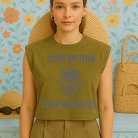 Iron Within Iron Without Marines Helmet Distresses Garment-Dyed Women's Muscle Tee