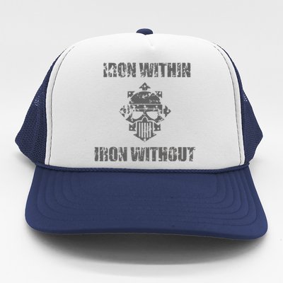 Iron Within Iron Without Marines Helmet Distresses Trucker Hat