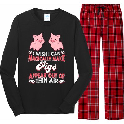 I Wish I Can Magically Make Pigs Appear Gift Pig Gift Long Sleeve Pajama Set