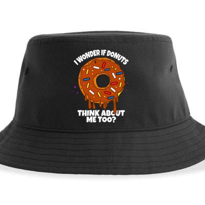 I Wonder If Donuts Think About Me Too | Doughnuts Cute Donut Sustainable Bucket Hat
