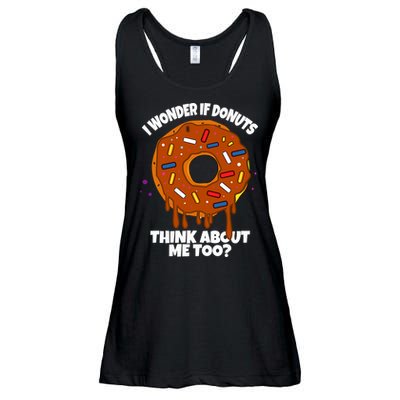 I Wonder If Donuts Think About Me Too | Doughnuts Cute Donut Ladies Essential Flowy Tank