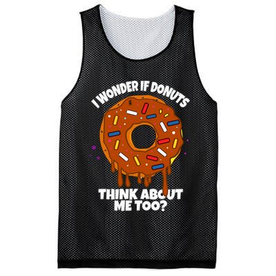 I Wonder If Donuts Think About Me Too | Doughnuts Cute Donut Mesh Reversible Basketball Jersey Tank