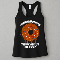 I Wonder If Donuts Think About Me Too | Doughnuts Cute Donut Womens Tank Top