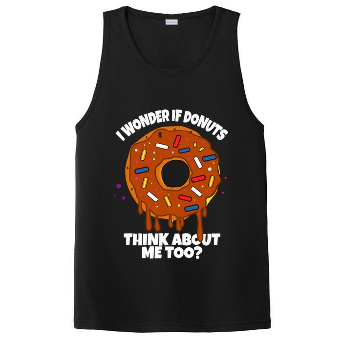 I Wonder If Donuts Think About Me Too | Doughnuts Cute Donut PosiCharge Competitor Tank