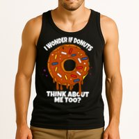 I Wonder If Donuts Think About Me Too | Doughnuts Cute Donut Tank Top