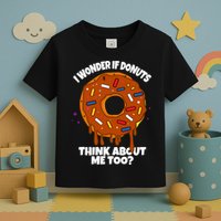 I Wonder If Donuts Think About Me Too | Doughnuts Cute Donut Toddler T-Shirt
