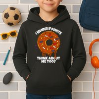 I Wonder If Donuts Think About Me Too | Doughnuts Cute Donut Kids Hoodie