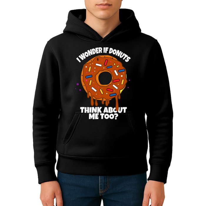 I Wonder If Donuts Think About Me Too | Doughnuts Cute Donut Kids Hoodie