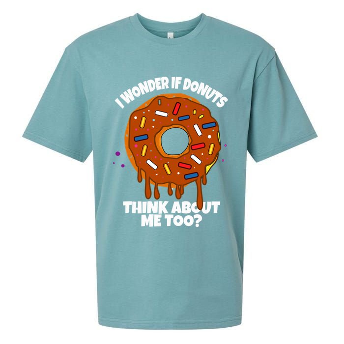 I Wonder If Donuts Think About Me Too | Doughnuts Cute Donut Sueded Cloud Jersey T-Shirt