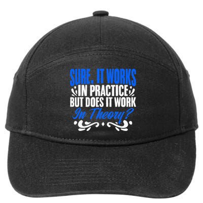 It Works In Practice But Does It Work In Theory Office Staff 7-Panel Snapback Hat