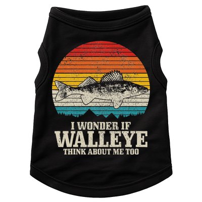 I Wonder If Walleye Think About Me Vintage Fishing Walleye Doggie Tank