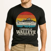 I Wonder If Walleye Think About Me Vintage Fishing Walleye Performance Shirt