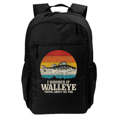 I Wonder If Walleye Think About Me Vintage Fishing Walleye Backpack