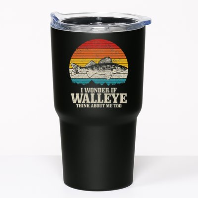 I Wonder If Walleye Think About Me Vintage Fishing Walleye Tumbler
