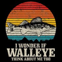 I Wonder If Walleye Think About Me Vintage Fishing Walleye Toddler T-Shirt