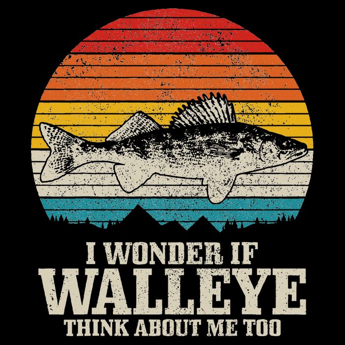I Wonder If Walleye Think About Me Vintage Fishing Walleye Toddler T-Shirt