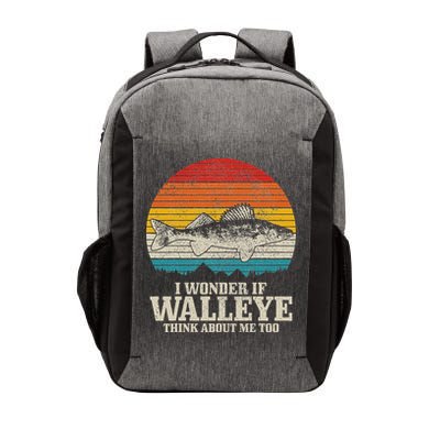 I Wonder If Walleye Think About Me Vintage Fishing Walleye Vector Backpack