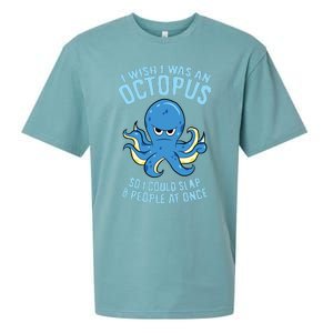 I Wish I Was An Octopus Slap 8 People At Once Funny Octopus Sueded Cloud Jersey T-Shirt