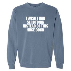 I Wish I Had Serotonin Instead Of This Huge Cock Funny Adult Humor Gift Garment-Dyed Sweatshirt