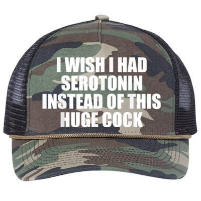 I Wish I Had Serotonin Instead Of This Huge Cock Funny Adult Humor Gift Retro Rope Trucker Hat Cap