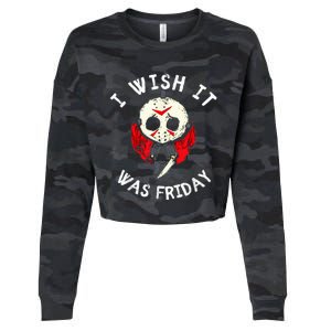 I Wish It Was Friday Funny Halloween Scary Holiday Cropped Pullover Crew