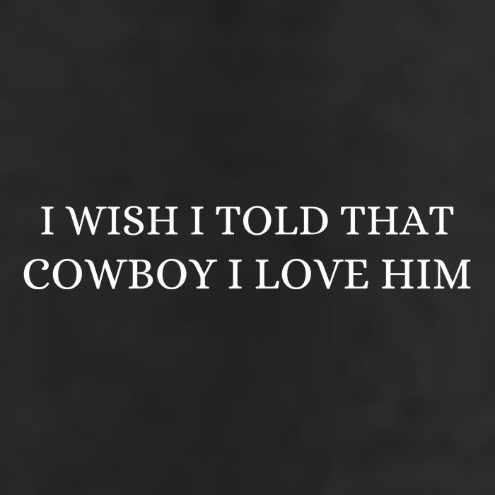 I Wish I Told That Cowboy I Love Him 7 Panel Mesh Trucker Snapback Hat