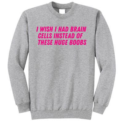 I Wish I Had Brain Cells Instead Of These Huge Boobs Tall Sweatshirt