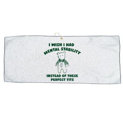 I Wish I Had Mental Stability Large Microfiber Waffle Golf Towel